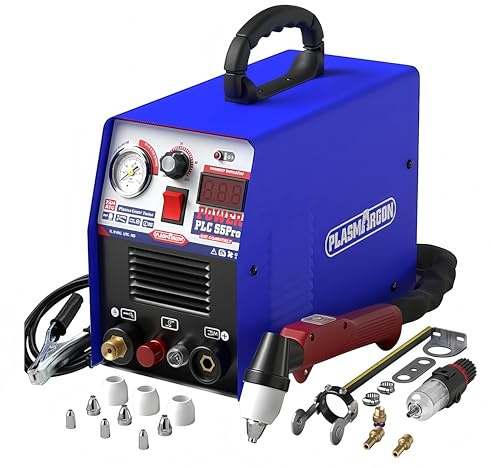 PLASMARGON Plasmaschneider 220V 55A, HF Non-Touch Pilot Arc, 20 mm Max Schneiddicke, 15 mm Sauberer Schnitt (PLC55P)