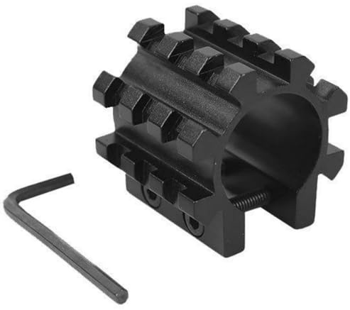 Gexgune Supporto per Tubo da 25 mm a 5 Posizioni - Torcia elettrica a Tre binari in Alluminio Regolabile e Impugnatura Laser per Fucile Calibro 12 - Compatibile con P.icatinny - Sgancio rapido