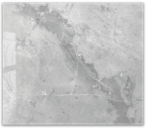 Herdabdeckplatte 60x52 cm ESG Glas | italienischer Marmor, grau poliert, Bruchstein | Herd Abdeckung für Ceranfeld Schneidebrett Glasplatte Induktion