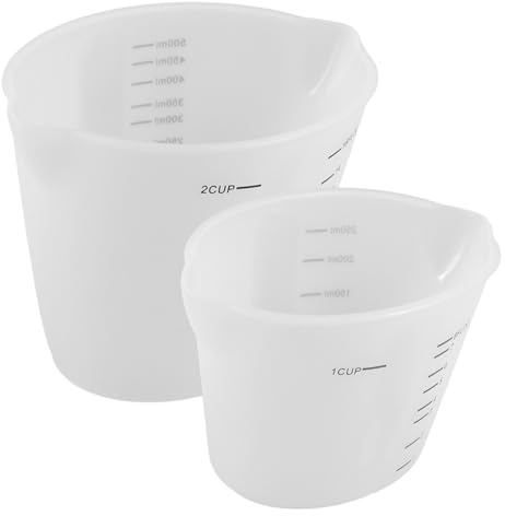 Healifty 2pezzi Misurini in Silicone Scala Doppia Per Cucina e Pasticceria Pratici e Resistenti Per Misurare Latte Frutta Secca Vari