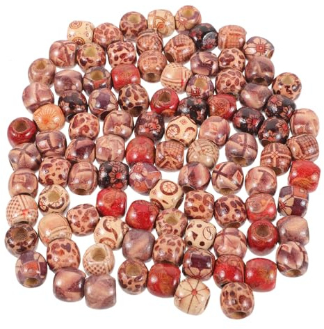 Gadpiparty 100 Stück Holzperlen für Haare Bunte Glatte Dreadlock perlen Vielseitige Schmuck accessoires für Zöpfe DIY haar Schmuckgestaltung für Frauen