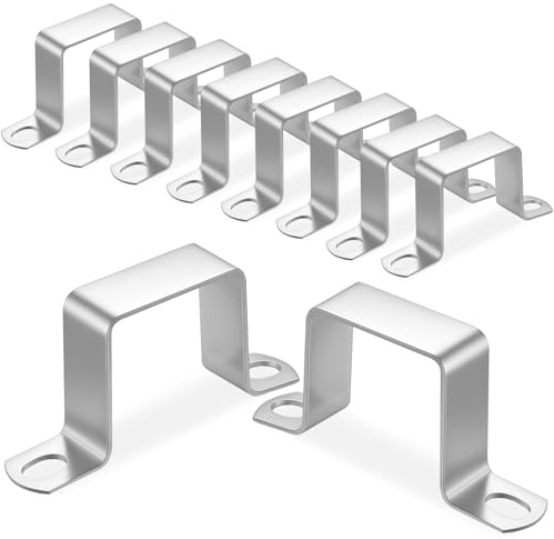 ANBEEISS 10 Pcs Abrazaderas Cuadradas Acero Inoxidable, 40x40 mm | Soportes en U de Metal, Tubos para Agua, Tuberías de Suministro
