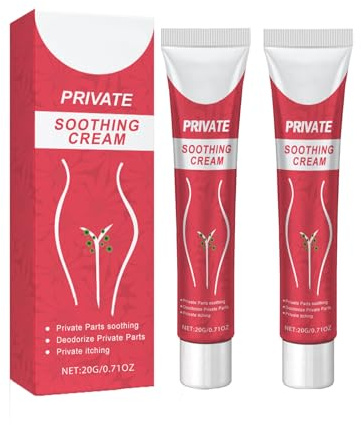 2pc Crème Anti-Démangeaisons Apaisante et Rafraîchissante，Traitement des Démangeaisons Féminine，Crème Hydratante Intime，Baume pour Zone Intime Pour les Soins Après L'exercice, les Voyages