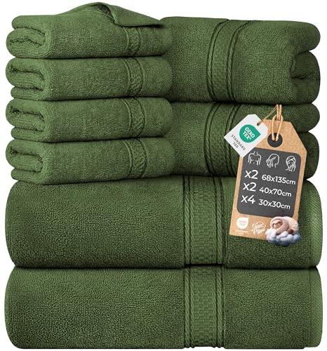Cloud Pillow Set Asciugamani Bagno 8 Pezzi in Cotone 100% – 2 Teli Doccia 68x135 cm, 2 Asciugamani Viso 40x70 cm, 4 Lavette/Ospite 30x30 cm – Morbidi, Ultra Assorbenti e Resistenti ai Lavaggi