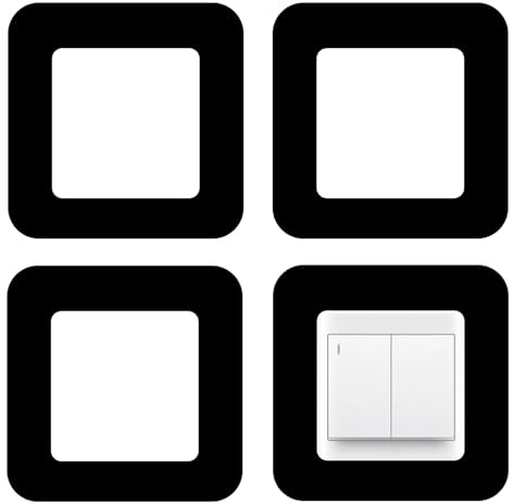 Cuixia Light Switch Cover Plates Plate Light Switch Premium, Black, 4Pcs