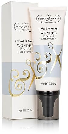 Percy & Reed I Need A Hero Wonder Balm Hair Primer - Fights Frizz, Boosts Shine, 72-Hour Humidity Control, Flyaways & Split-Ends. Silicone-Free, Sulphate-Free, Paraben-Free, Vegan Friendly - 75ml