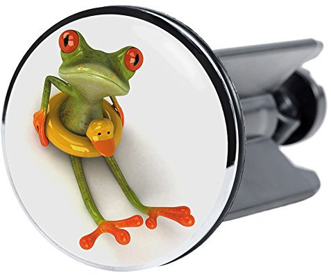 Sanilo Waschbeckenstöpsel Frosch, schöner Stöpsel für das Waschbecken, universal mit Motiv