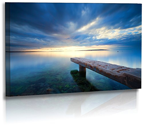 Fotoatelier Dirk Haas Premium Acrylglasbild XXL - Natur - Landschaft - Kroatien - Sonne - Bild - Wolken - Meer - Strand - Steg - Acrylglas : 50 cm x 30 cm