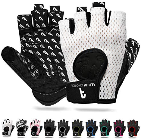 Alphachoice Trainingshandschuhe Fitnesshandschuhe Kraftsport Damen Herren | Bodybuilding Handschuhe Sporthandschuhe ohne Handgelenk | Für Krafttraining Gewichtheben | Schwarz Grau Rosa Camouflage
