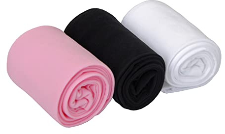 EVERSWE 3 Pairs Pack Girls Microfiber Tights Multiple Colors (White/Black/Pink, 4-6)