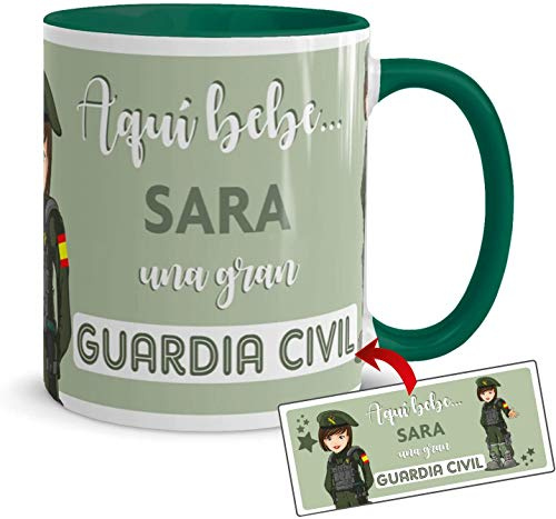 Kembilove Taza Guardia Civil – Tazas de café personalizadas – Tazas profesiones – Taza Café Aquí Bebe una Guardia Civil – Tazas personalizadas con nombre – Tazas navideñas originales