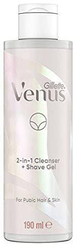 Gillette Venus 2-in-1 Cleanser, Shave Gel for Pubic Hair and Skin Women, 190ml