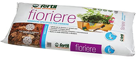 Fertil Fioriere Terriccio Specifico per Fioriere e Grandi Vasi con Pietra Pomice e Concime Minerale 45litri