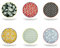 H&H Colourful Set 6 Piatti Frutta in Porcellana, 19cm, Decori e Colori Assortiti, Moderni ed Eleganti