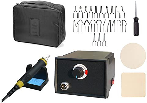 Afantti Professionelle Brandmalerei Lötkolben Set Brandmalkolben Lötstation Holzverbrennung Brennstation Brandmalstation | 23 Spitzen | Temperatura Regolabile | Tragetasche | für Holz Leder Gravieren