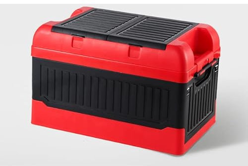 Auto-Kofferraum-Organizer, zusammenklappbare SUV-Kofferraum-Aufbewahrungsbox mit mehreren Fächern, Auto-Aufbewahrungsbox mit 2 Deckeln, wasserdichte Tasche für Auto, SUV(Schwarz)