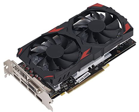 RX 580 Grafikkarte, 8 GB DDR5 256 BIT 1284/1750 MHz PCIE 3.0 Gaming Grafikkarte, Leise PC Grafikkarte mit Zwei Lüftern, Unterstützt DirectX 12, für Win10/11, Vista, Linux