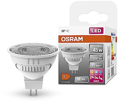 OSRAM LED SPOT MR16 45 med tre ljusfärger, GU5.3, 5.6W, 550lm, 2700K - 6500K, varm, kall och dagsljusvit, färgtemperaturförändringar, mycket låg energiförbrukning, lång livslängd
