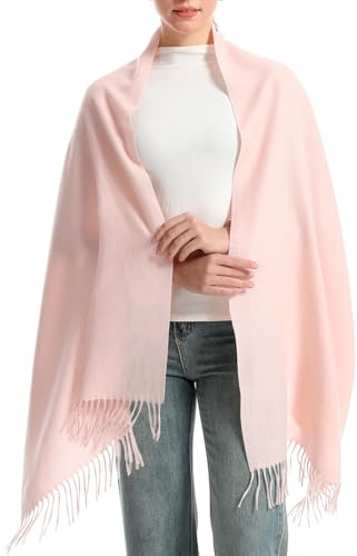 lifwimner Pashmina Schals Damen Winter Warme Stola Tücher für Damen Schal Fur Abendkleid Festlich(Rosa)