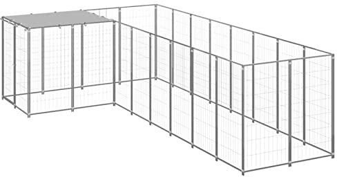 GuyAna Hundezwinger Silbern 6,05 m² Stahl Dog Crate Indoor Kaninchen Freilaufgehege