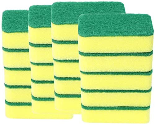 XYWHPGV 20pcs Scouring Pad Non-Scratch Scouring Sponge Scrub Pads 4.3x2.8 for Scouring Kitchen, Dishwashing, Yellow(90604 4d085 280f3 17fbd 5b623 74b43