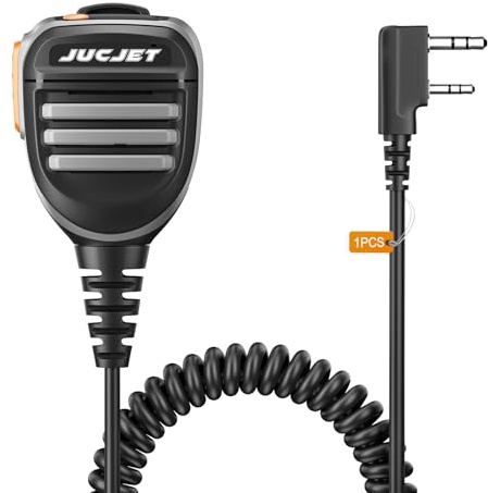 JUCJET Radio-Schulter-Lautsprecher-Mikrofon, Walkie-Talkie-Handmikrofon mit 3,5-mm-Headset-Buchse, kompatibel mit UV-5RH BF-88S UV-K5 UV-K6 Funkgerät (1 Stück)