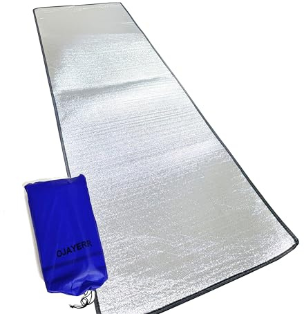 Alu Isomatte Schaummatten Schlafmatte für Camping Isoliermatte Isolierdecke Faltbare Zeltmatte Bodenmatte Thermomatte Thermodecke Matte aus Aluminiumfolie und EPE Ultra leicht,100x200 cm