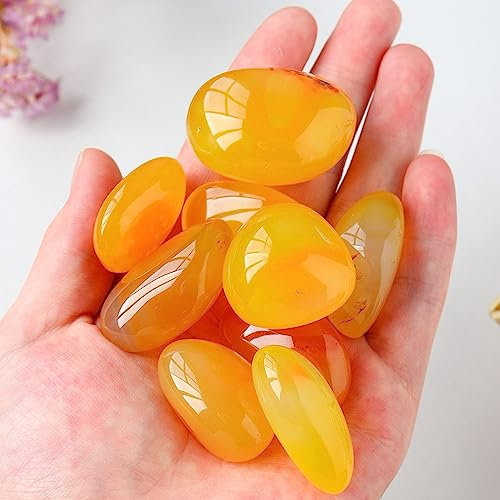 AUOQKQUT Cristal Naturel Agate Jaune, graviers de Cristal roulés, décoration de Jardin et de Piscine décoration d'intérieur
