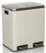 hjh OFFICE Poubelle 2x15L Clean IX Système de tri des déchets avec 2 Compartiments, Poubelle à pédale avec Softclose, Métal Beige
