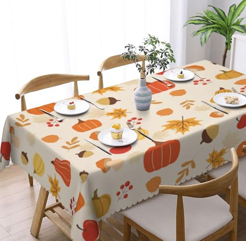 Tovaglia lavabile, rettangolare, 150 x 220 cm, con foglia d'acero, per esterni, antimacchia, facile da pulire, impermeabile, per cucina, tavolo da pranzo, tavolino da caffè, feste, giardino