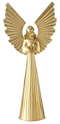MF Weihnachtsfigur Nuriel Engel Dekofigur Gold Eisen 65cm Hoch