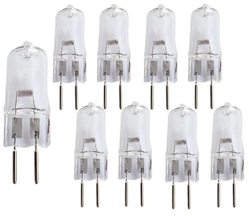 BULBEAWICK 10er Pack G6.35 12V Halogenlampen GY6.35 Bi-Pin Sockel, Klarglaslinse, Warmweiß 2800K 12V-20W