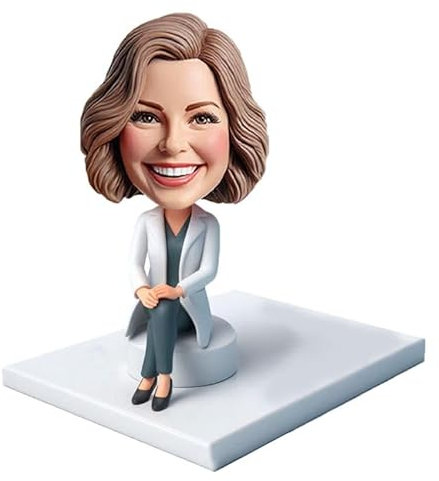 mydedor Individuelle Wackelkopf-Figur, individuelle Puppe, berühmter Arzt, Wackelkopf, Wackelkopf-Figuren, handgefertigte personalisierte Skulptur, Geschenk für Frauen