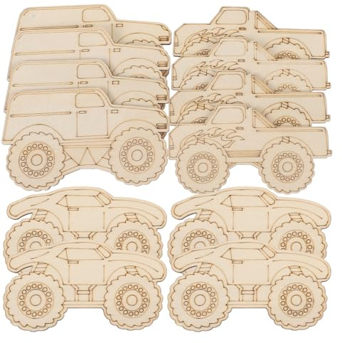 Operitacx Holzautos Zum Bemalen 12 Stück Unbehandelte Holzscheiben 10X6X0.08 Zoll Kreative Holzausschnitte Für Party Dekoration Und Diy Bastelprojekte