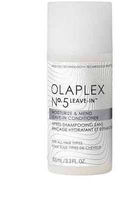 Olaplex Nº. 5 Leave-In Conditioner: Moisturizes & Mends Split Ends | Reduces Breakage & Repairs, Protects Damaged Hair | For Coily, Curly, Straight, and Wavy, Stocking Stuffers, 100 mL / 3.3 Fl. Oz.