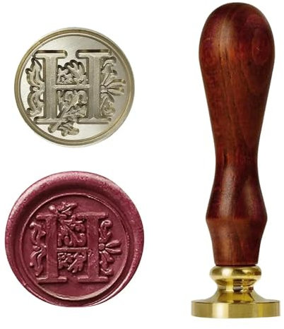 Vintage-Siegelkopf aus Messing, 2,5 cm, europäischer Retro-Siegelwachsstempel, Kopf, Buchstaben, Siegelstempel, Werkzeug, Postdekoration, antiker Wachssiegelstempel H