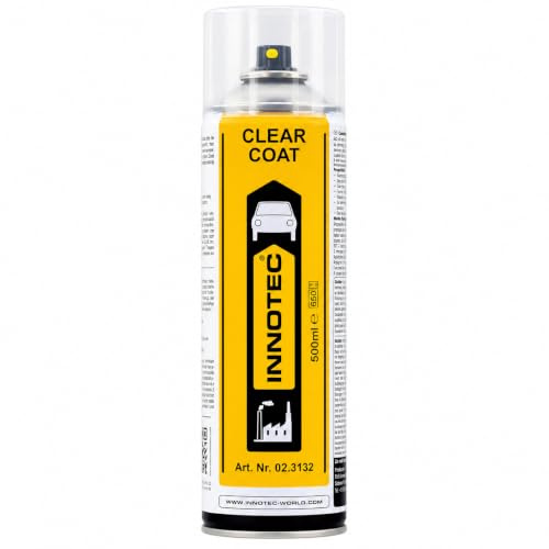 Innotec Klarlack Clear Coat - Transparent Glänzend - Für Ein Schnelltrocknendes Finish - Zum Fixieren und Schützen der Lackierung - Autolack Spray 500ml