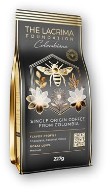 Colombiana Coffee – 100% Arabica – Medium Roast – Chocolate, Caramel, Citrus Notes – Certified Bee-Friendly – Grown Sustainably – Luxury Gift - 227 g (Pack of 1), Ground Coffee