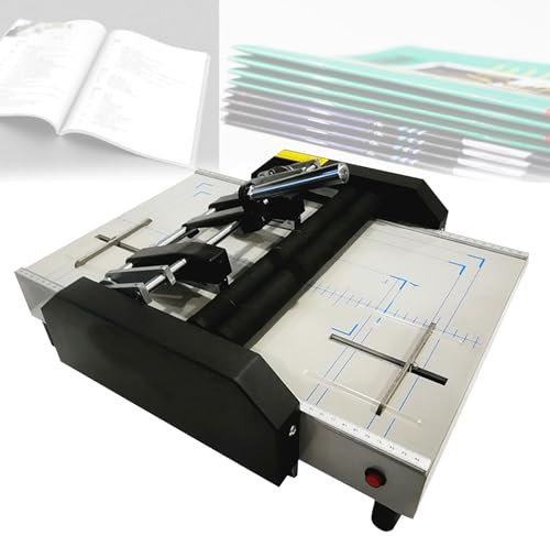 SXYKXYDL Máquina para Hacer folletos, máx. 12,4 × 17,3, plegadora y encuadernadora de Papel, Grapadora eléctrica para Libros, Carpetas y grapadoras para escuelas y Tiendas de impresión.