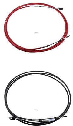 Vexilon 2X 15Ft Boot Marine Gas Shift Control Kabel, for Yamaha, Außenborder Rot Schwarz Schiffskabel