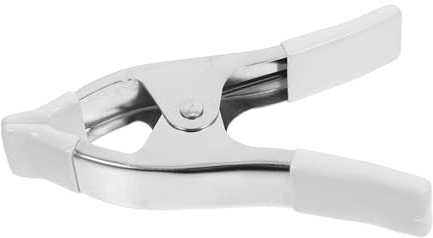 NOLITOY Nickel-Plated Heavy-Duty Metal Spring Clamps with White Protective Covers Design for Secure Grip Versatile Backdrop Clips for Photography Woodworking and Home Decor Projects