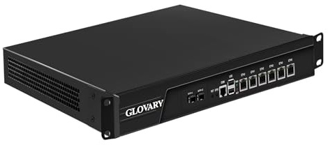 Glovary 1U Rackmount Firewall i5 3320M, 2 x 82599ES 10GB SFP+, 6 x i226V 2.5GbE LAN OPNsense Hardware, U6, AES-NI, 8GB RAM 256GB SSD, 19 Router PC, Network Firewall Appliance, VGA, COM