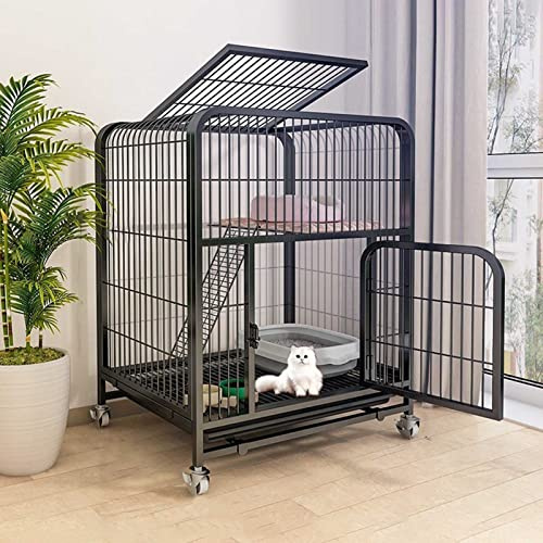 HYJYGM im Freien, Katzenhütte, Katzenkäfig, Laufstall, Katzengehege auf Rädern, Metall-Kätzchenkäfig, Kleintierstall, übergroße Katzenvilla für kleine Tiere, Welpen, Kätzchen, Bu, x 100 cm