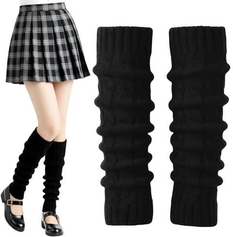 SIWOKJJO Stulpen, Strickstulpen Beinstulpen Beinwärmer, Gestrickt Beinwärmer, Damen Ballett Beinstulpen, Leg Warmers Knöchelwärmer für Frauen, Ballett, Yoga, Partys