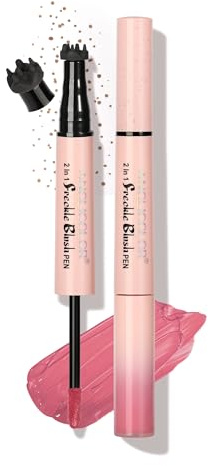 Anglicolor Stylo blush à taches de rousseur,Marqueur Faux Taches de Rousseur 2-en-1,Fard à joues liquide rose tendre,naturel,réaliste, waterproof,longue tenue,séchage rapide(03 DARK)