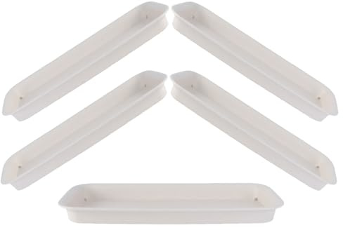BESPORTBLE Set 5 Sottovasi Rettangolari in Plastica Beige 21X85 CM Vassoi Raccogli Gocce per Piante da Interno ed Esterno Sottovaso Antigoccia per Fioriere e Bonsai Accessori