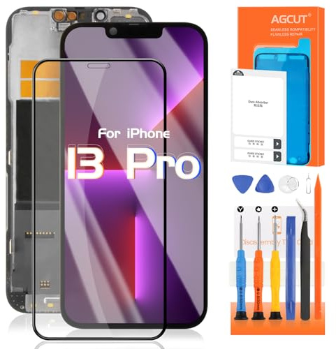 AGCUT Écran LCD pour iPhone 13 Pro Ecran Replacement pour iPhone 13 Pro A2483 A2636 A2638 A2639 A2640 6,1 Pouces LCD Display Affichage Digitalizer 3D Touch Screen Assemblée avec Outils, Noir Incell