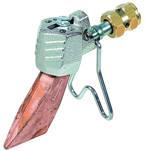 Lötkolben Set - Lötlampe mit Piezozündung - Dachrinnen Lötset - Schweißbrenner - Lötzubehör - Ersatz-Spitze + Lanze 45 x 5 mm - 610 g - 94 g/h bei 2 bar - EXPRESS