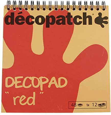 Décopatch BLOC03O Block Décopad 48 Blatt DécopatchPapier 15x15 cm Rot