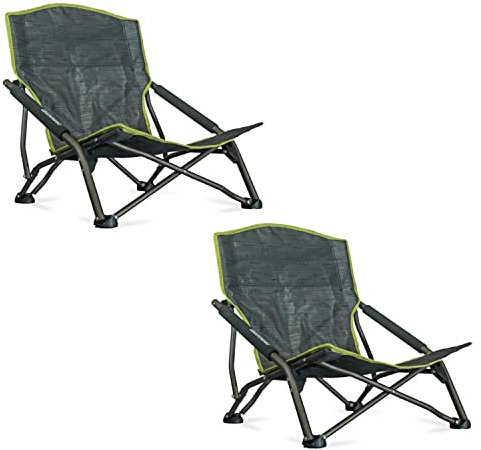 Strandstuhl im 2er-Set, bequemer + extra Stabiler Campingstuhl, extra hohe Bequeme Rückenlehne + extra breite Standfüße, optimal für Picknick, Camping, Festival, Konzerte, Stuhl mit minimalen Gewicht